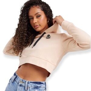 Kappa Zaly soft peach crop women’s long sleeve hoodie Medium peach fuzz
